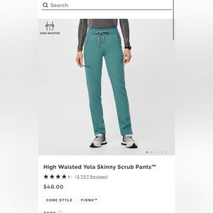 Teal Figs Straight Leg Scrub Pant, Size XS